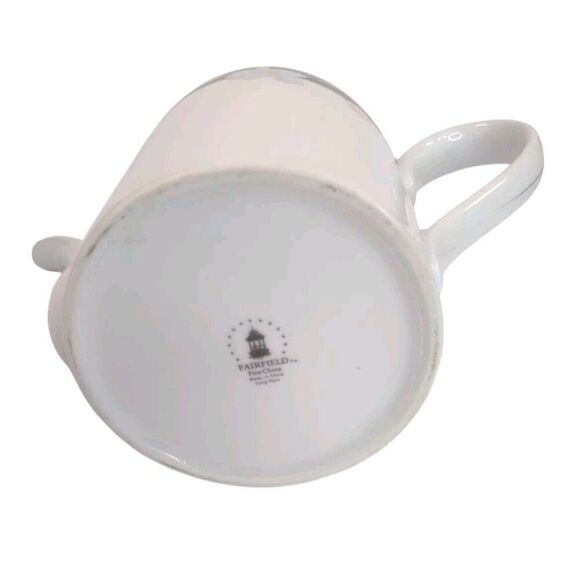 Fairfield Vanessa Fine China Teapot and Lid White Floral Handle Spout - Picture 5 of 16